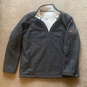 Orvis Charcoal Heather Quarter-Zip Sherpa Pullover